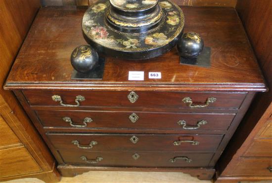 George III mahogany four drawer chest, 2ft 6in.